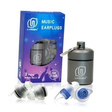High Fidelity Concert Ear Plugs, 23dB, 2 Pairs with Case, Blue Blue black