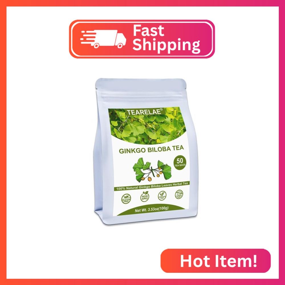 Relae - Ginkgo Biloba Tea Bags, 50 Count - 100% Pure Ginkgo 