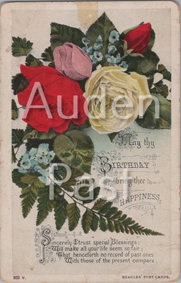 Möge dein Geburtstag Glück bringen Rosen Beagles Postkarte