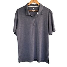 Adidas Polo Shirt Men  s Large Striped Golf Short Sleeve Collared Top