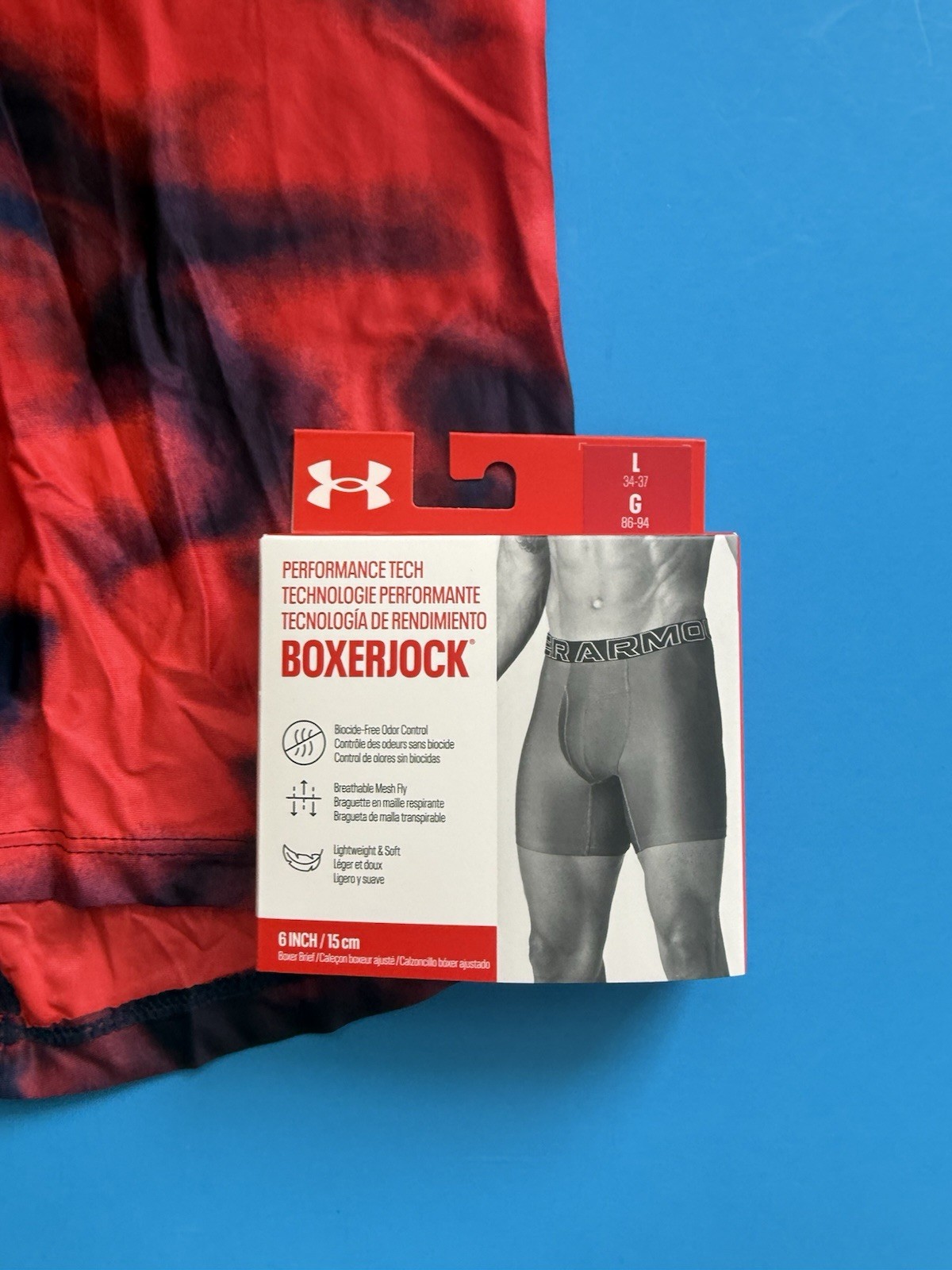 Under Armour Racer Red  6” Boxer Briefs Mens Large BoxerJock Performance Tech thumbnail 4