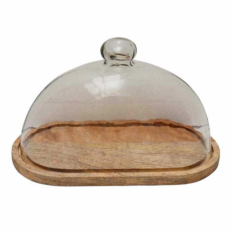 Plateau avec cloche ovale Chehoma pour decoration de table de fete