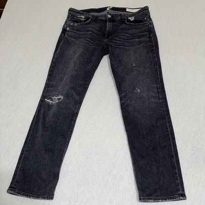 Rag & Bone Jeans Women s 31 Dre Low Rise Slim Boyfriend Stretch Denim Distressed