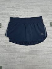 Adidas Running Icons 3 Stripes Skirt Skort Womens Small Blue Compression Liner