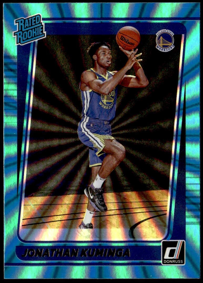 2021-22 Donruss #240 Jonathan Kuminga Holo Teal Laser Rated Rookie E1