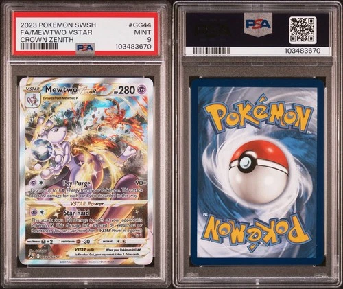 2023 Pokemon SWSH Crown Zenith Mewtwo VSTAR GG44/GG70 PSA 9