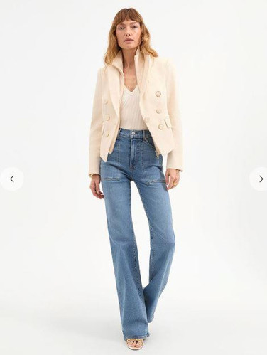 2025 NEW AUTHENTIC VERONICA BEARD Diego Dickey Jacket in Ecru $698 - Picture 1 of 13