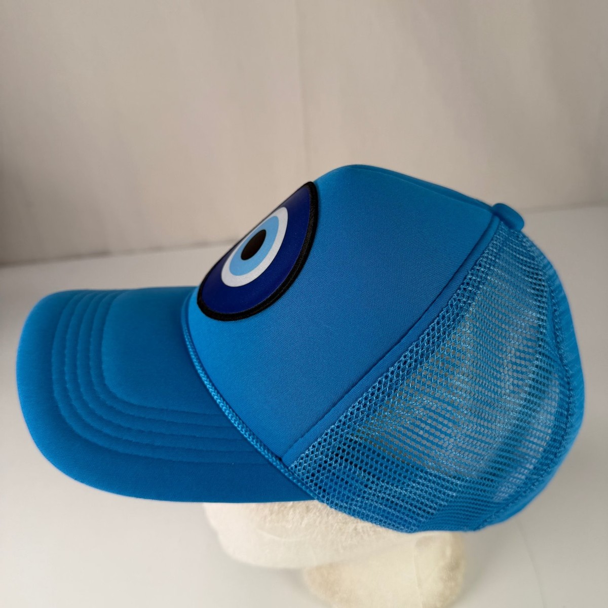 Evil Eye Trucker Hat Men's Blue Adjustable Snapback Mesh Summer