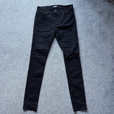 AMIRI Black Distressed Skinny Jeans Mens Size 32 Ripped Knee Stretch Made In USA