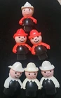 Vintage Fisher Price Little People Lot Of 6 Firemen Fire Fighters Plastic