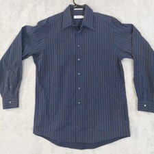 Calvin Klein Men's 16 34/35 Striped Button Down Long Sleeve Dress Shirt