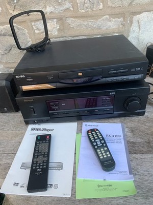 Sherwood RX-4109 VTG Stereo Receiver & Sampo DVE-611 CD/DVD Player W Remote WORK