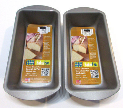 Pair New USA Baker Eze Two Mini 3x7'' Bread Loaf 2 Non-Stick Steel Bake Pans