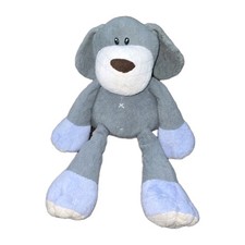 Animal Adventure Gray Blue Dog Plush 2010 Heavy Feet Plush Huggable Floppy 15"