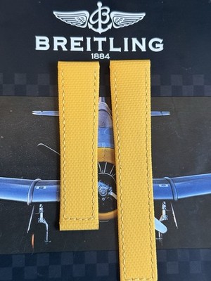 Neu Breitling Gelbe Segeltuch Deployant Armbanduhrband 22-20MM 120/80MM