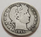 1915-D Barber Quarter • 90% Silver • Circulated • As Shown • Solid Coin      X79