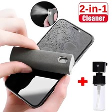 2-in-1 Phone Screen Cleaner Spray Microfiber Cloth Kit for iPhone Laptop Tablet