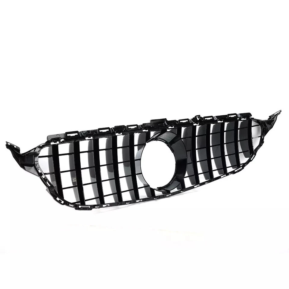 GTR Style Grill Grille 2015-2018 for Mercedes Benz W205 C200 C250 C300 C43 Black - Imagem 4 de 4