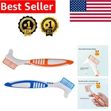Soft Bristle Denture Brush Set with Dual-Angle Heads Perfect for Travel