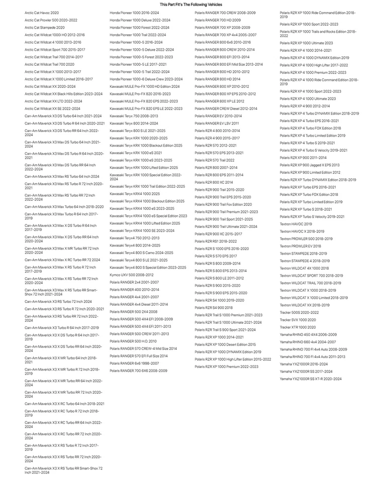 Tusk Deluxe Rectangle UTV Mirror Kit For ARCTIC CAT Wildcat Sport 700 2015-2017 - Image 2 of 4