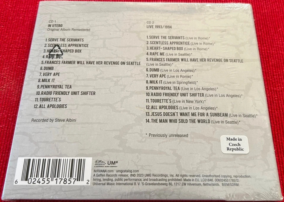 Nirvana - IN UTERO - 2CD 30th Anniversary Deluxe Edition - Digisleeve - NEU/OVP! - Bild 2 von 2