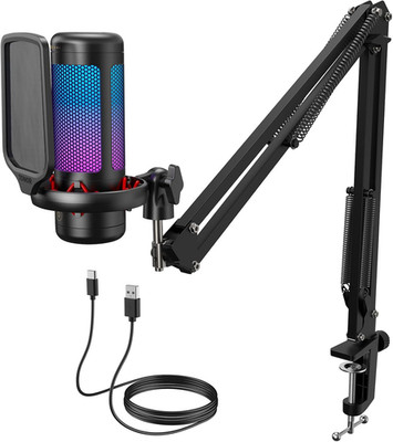 TONOR USB Gaming Mic with RGB, Boom Arm, Mute