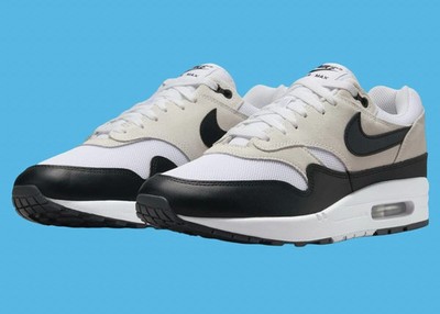Nike Air Max 1 ESS Summit White Black Grey Sneakers OG FZ5808-101 Mens Size