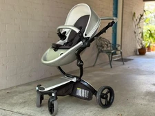 Mima Xari A116-016 Grey Chassis Stroller - Black with Bassinet