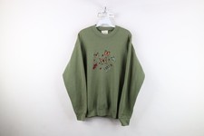 Vintage 90s Streetwear Womens Medium Faded Nature Butterfly Sweatshirt Green USA