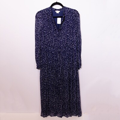 NEW Shoshanna Ama Cheetah Leopard Animal Floral Print Blue Ink Multi Dress  6 | eBay