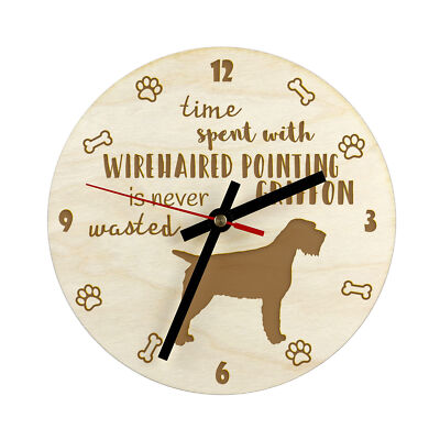 Griffon Korthals Plywood Clock Art Dog