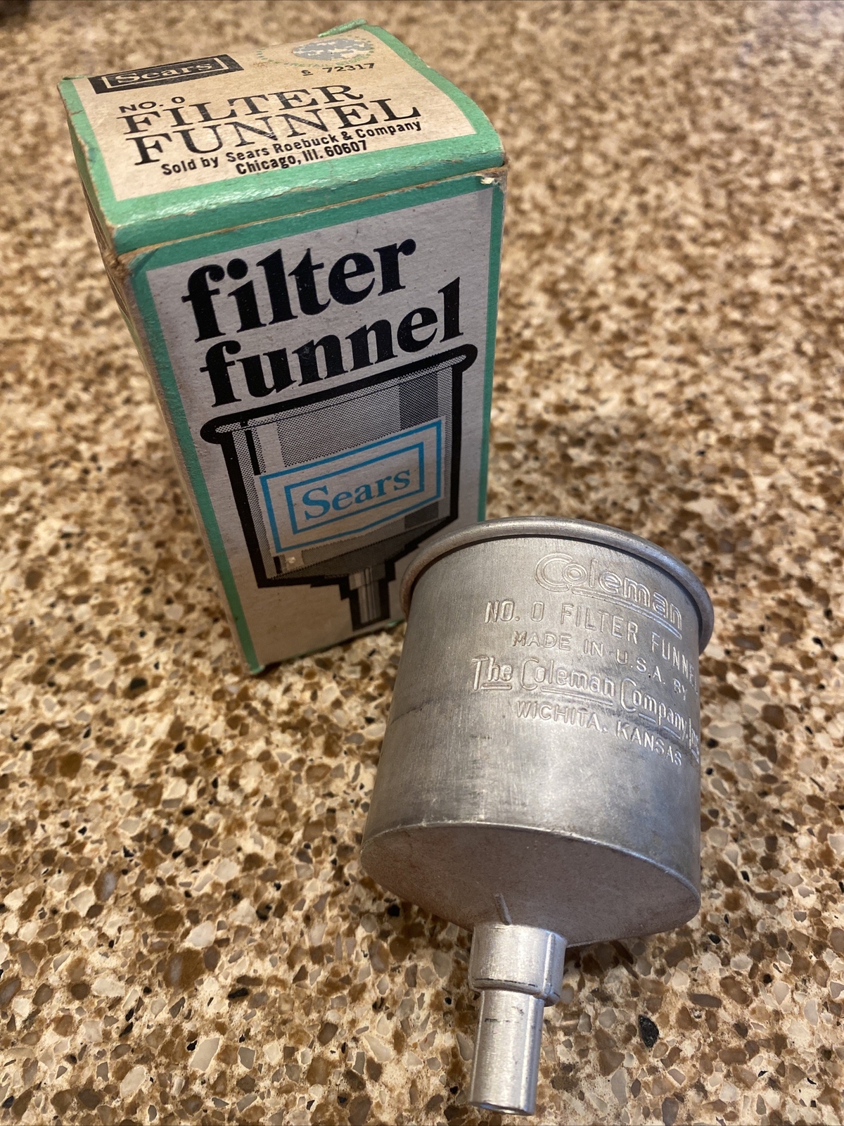 Vintage COLEMAN No. 0 FILTERING FUNNEL Aluminum Lantern / Stove Funnel