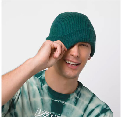 VANS Men's Core Basics Beanie Green Hat One Size Acrylic