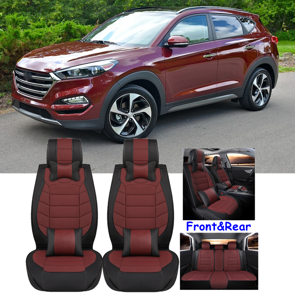 Car Seat Covers 5-Seater Front Rear Full Set PU Leather For Hyundai Tucson