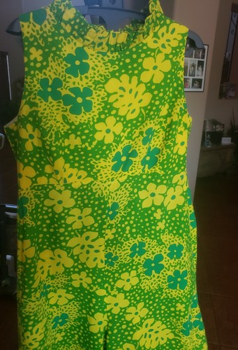 Vintage Lila Honolulu 60s Jumpsuit Palazzo Pants Mod Bright Floral Hawaiian S M - Picture 4 of 12