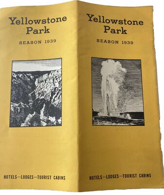 MB3- YELLOWSTONE PARK, SEASON 1939, PARK ACTIVITES Nice Wood Cut Print Cover