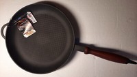 Steakpfanne, Bratpfanne, Grillpfanne Aus 100% Gusseisen Mit Holzgriff 24X4Cm Eco