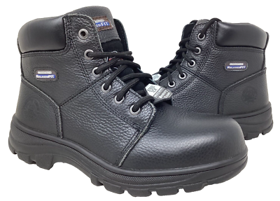 Skechers Men's Work RF Workshire EH Steel Toe Lace Up Boots Black