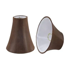 Aspen Creative 30078-2A, Bell Clip-On Chandelier Lamp Shade, Brown, 3" Top x ...