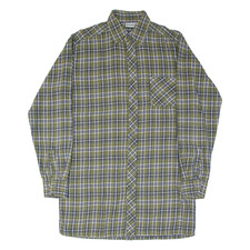 BREMO Long Mens Lumberjack Shirt Green Check Long Sleeve M