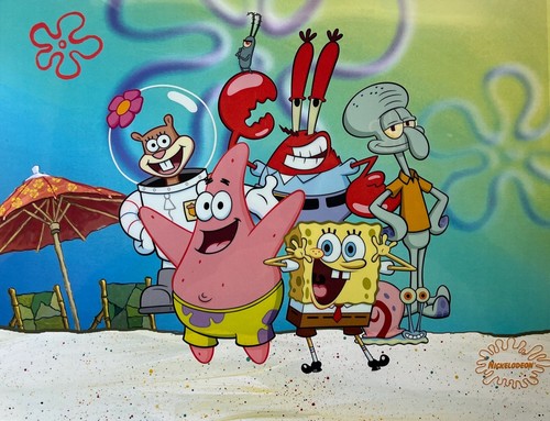 Nickelodeon SPONGEBOB SQUAREPANTS Animation Art Sericel Cel Patrick Squidward - Picture 2 of 7