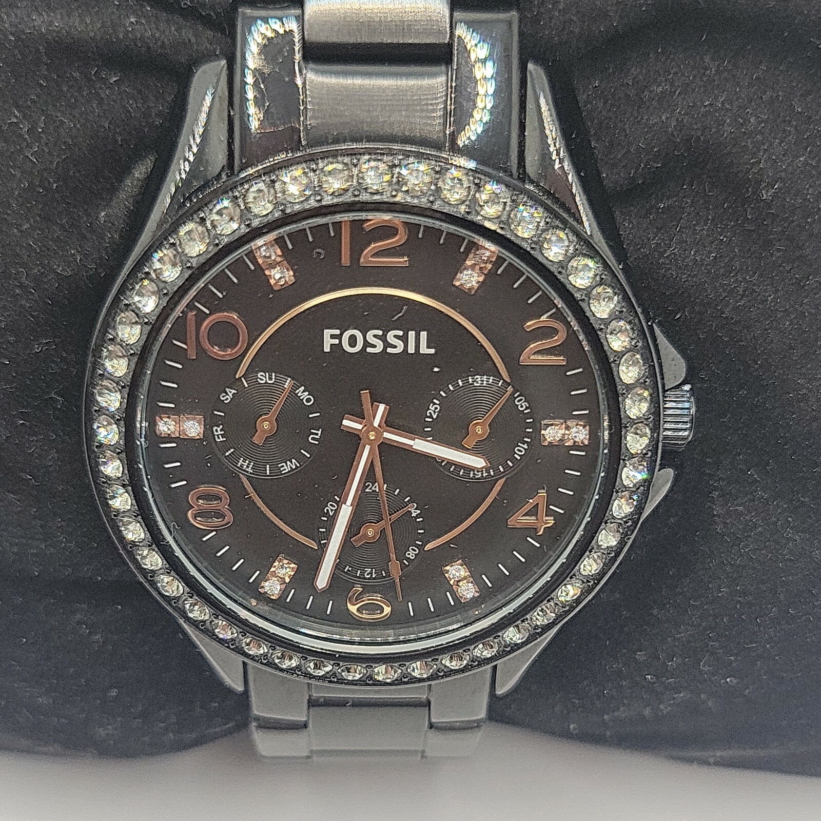 fossil watch with 3 dials