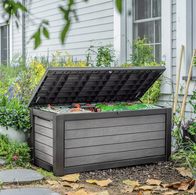 Keter 165 Gallon Weather Resistant Resin Deck Storage Container Box