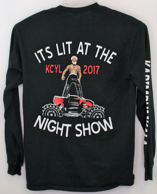 Its Lit At The Night Show T-Shirt KCYL 2017 Karimpumkala Long Sleeve Med Black 