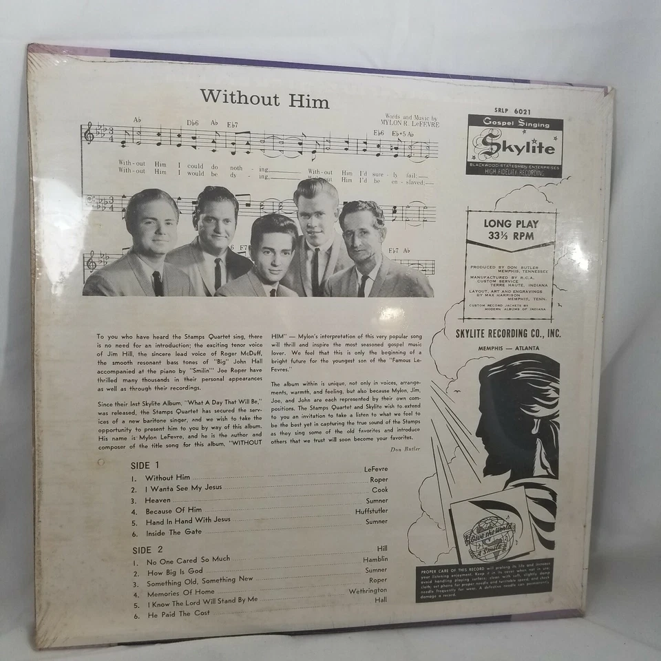 Stamps Quartet ~ Without Him ~ Vinyl LP Record ~ SEALED NEW ⏺🎵✝⛪ - Image 2 of 2