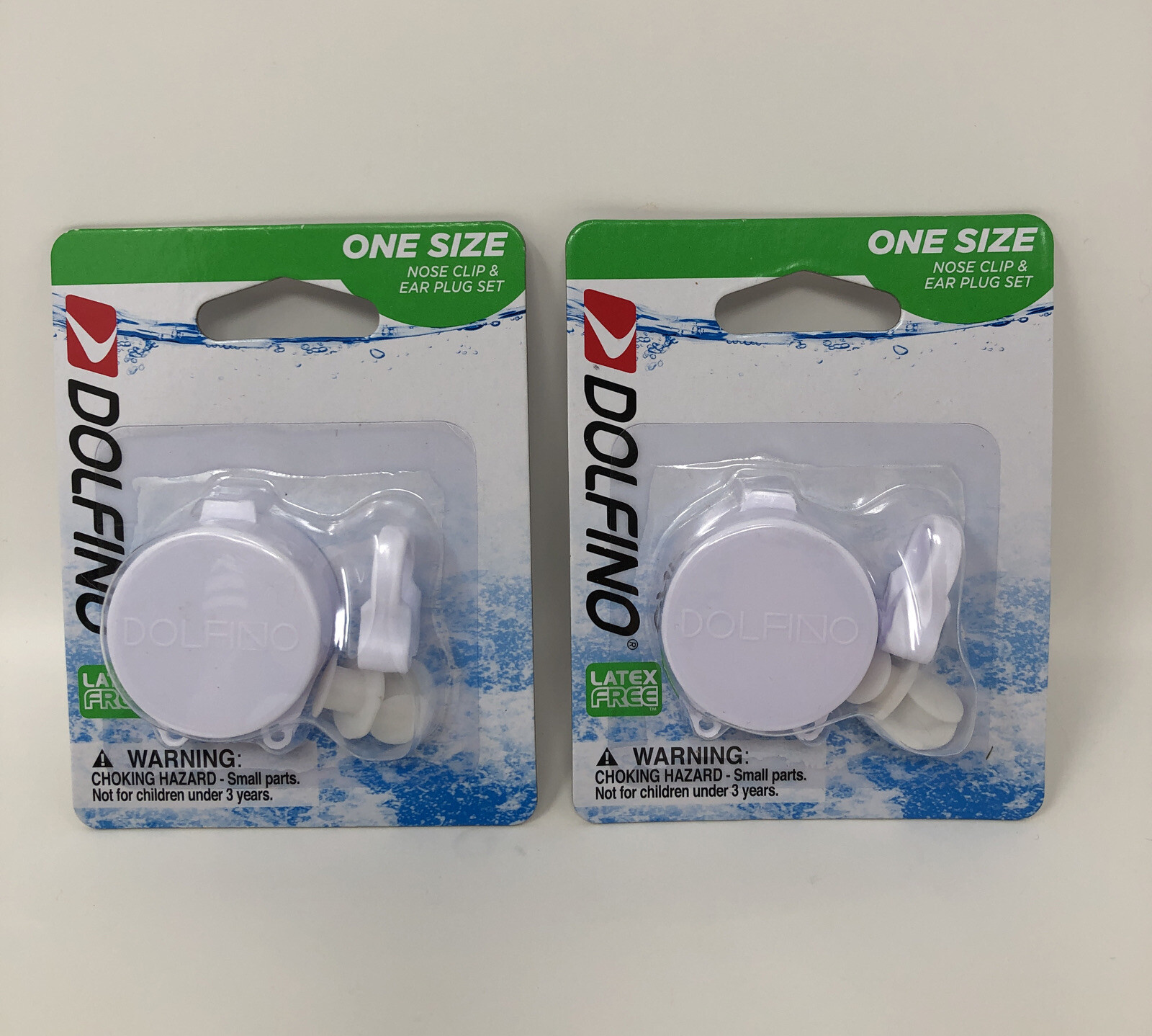 Dolfino Lot Of (2) Nose Clip & Ear Plugs With Carry Case Dive Gear - LATEX FREE