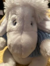 Disney Store Eeyore Plush Snowflake Sweater White Fur 12" Winnie Pooh Bow Tail