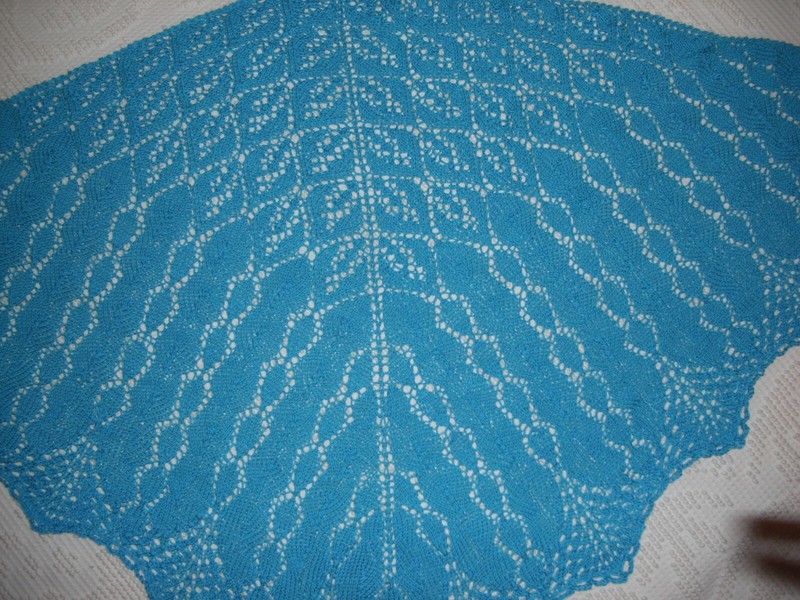 WOMEN'S SHAWLETTE  HAND KNIT LACE COTTON AND BAMBOO NEW #47