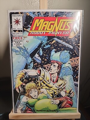 MAGNUS ROBOT FIGHTER 36 SIGNED BY ANTONY BEDARD VALIANT ERA CARD INSIDE 1994 .