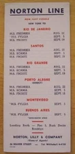 NORTON LINE Sailing Card c1940s